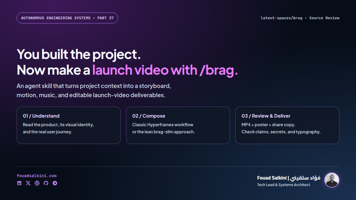 /brag: Turn Your Software Project into a Launch Video with an AI Coding Agent