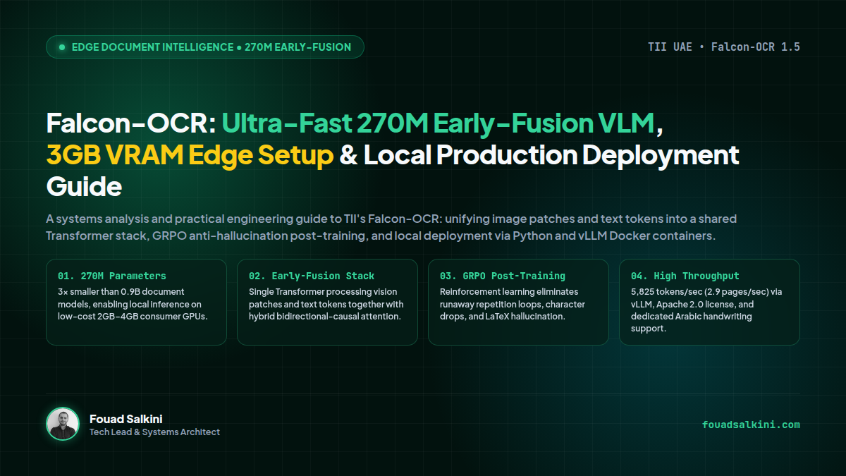 Falcon-OCR: Ultra-Fast 270M Early-Fusion VLM, 3GB VRAM Edge Setup, and Local Production Deployment Guide
