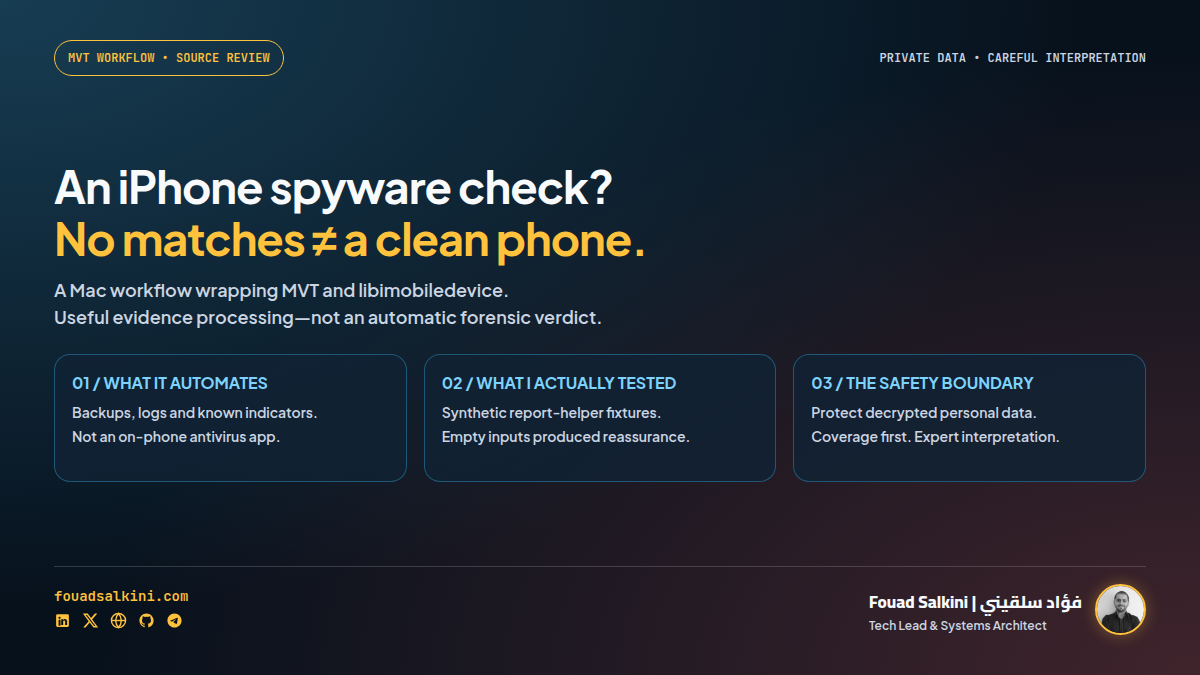 iPhone Malware Assessment: Automating MVT Checks Without False Confidence
