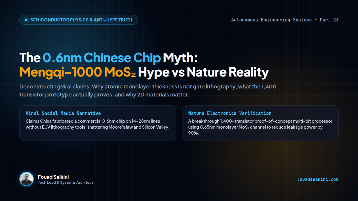 The 0.6nm Chinese Chip Myth: Deconstructing Mengqi-1000 MoS2 Reality