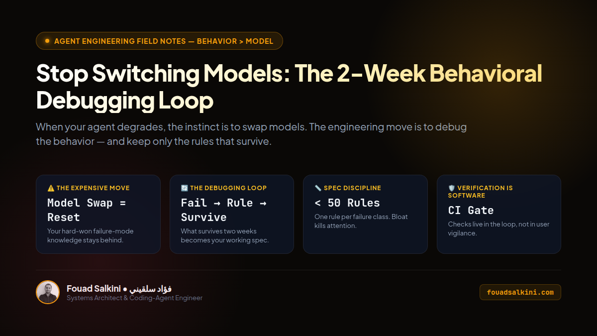 Stop Switching Models: The 2-Week Behavioral Debugging Loop