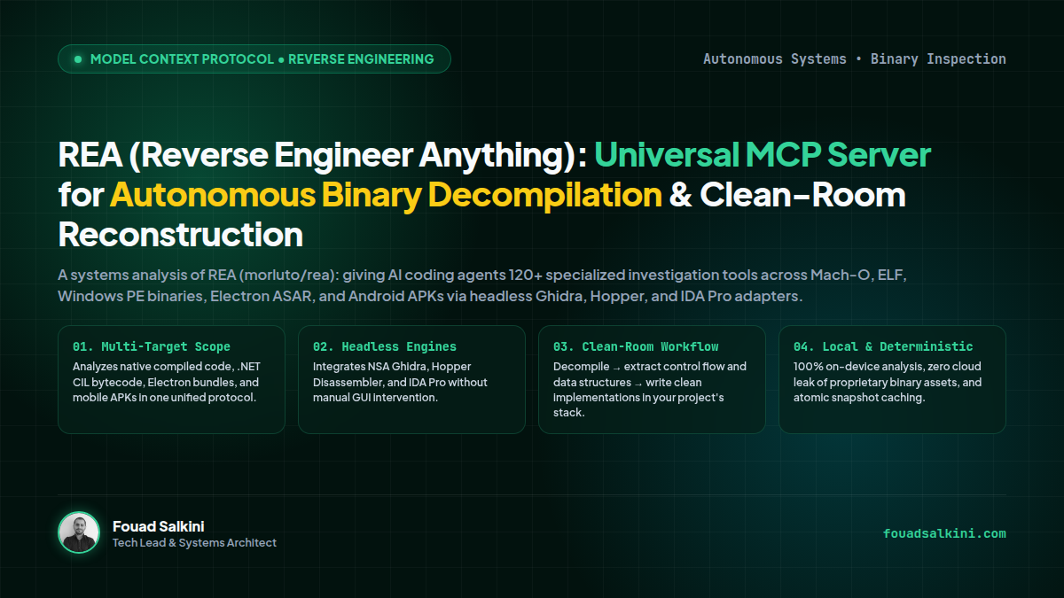 REA (Reverse Engineer Anything): Autonomous Binary Decompilation and Clean-Room Engineering with AI Agents