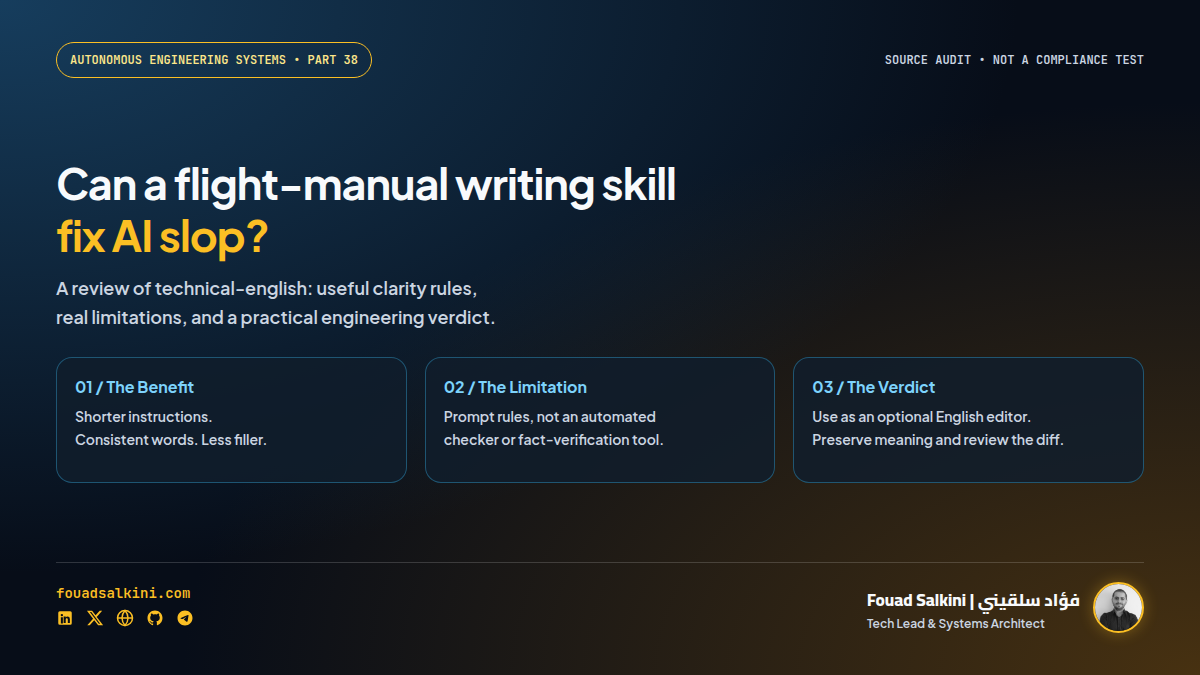 Can a Flight-Manual Writing Skill Fix AI Slop? A Review of Simplified Technical English